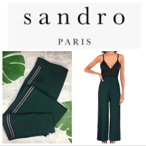 Sandro Pants - Sandro Khol Side Stripe Wide Leg Pants